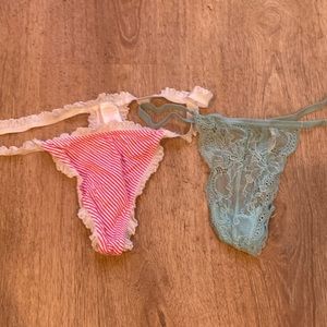 Xs panties bundle of 2 blue lace g sting